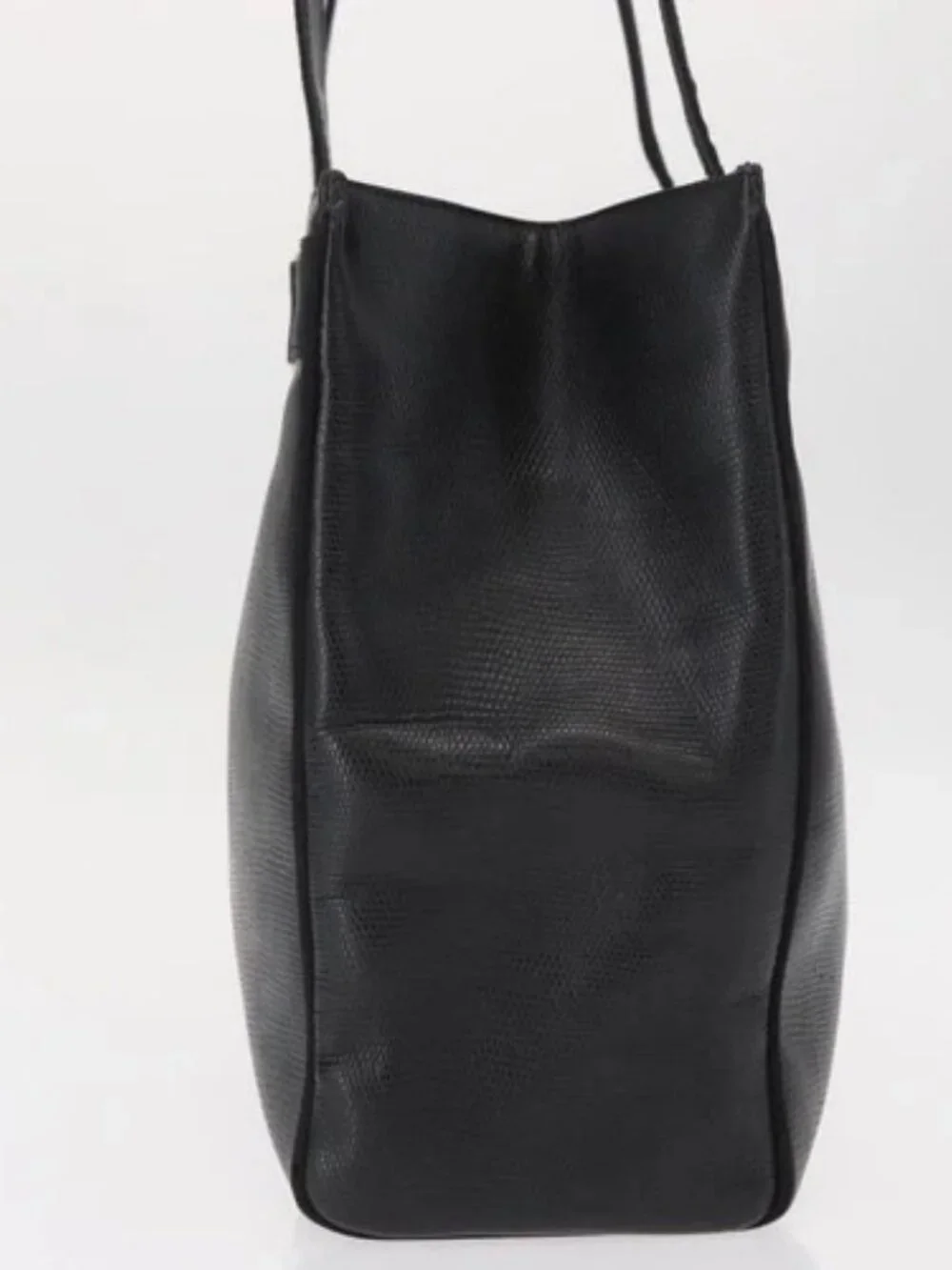 Salvatore Ferragamo Vala Tote Bag Leather Black Gold Auth BA7676